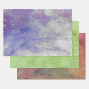 Aquarell-Abstrakte-Kunst Bunte Verpackung Handwerk Geschenkpapier Set