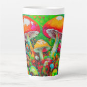 Aquarell-Abstrakte Pilze Milchtasse (Vorderseite)