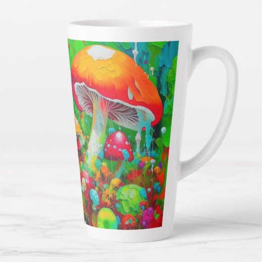 Aquarell-Abstrakte Pilze Milchtasse (Rechts)