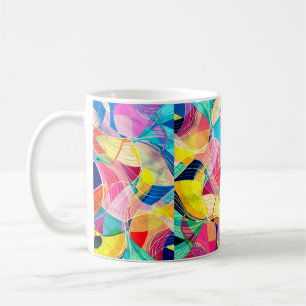 Aquarell abstrakter Hintergrund mit Fanta Kaffeetasse