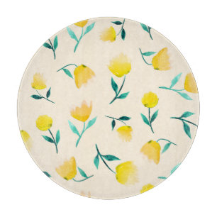 Aquarell-Abstraktes Florales Pfingstrosen-Muster Schneidebrett