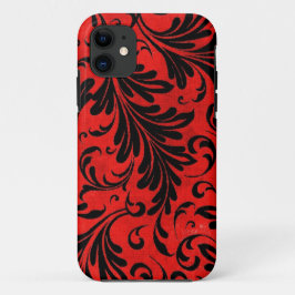 Aquarell Acanthus Verlasse Schwarzes Rotes Schrift Case-Mate iPhone Hülle