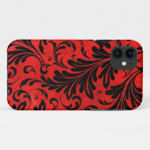 Aquarell Acanthus Verlasse Schwarzes Rotes Schrift Case-Mate iPhone Hülle (Rückseite (Horizontal))
