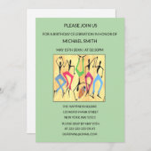 Aquarell, Acrobatic Dance Celebration Birthday Einladung (Vorne/Hinten)