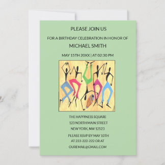 Aquarell, Acrobatic Dance Celebration Birthday Einladung