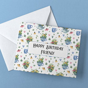 Aquarell Across the Miles Freund zum Geburtstag Karte