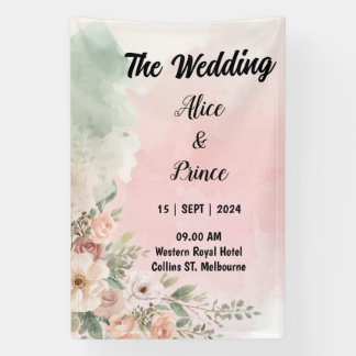 Aquarell-Acrylinvitation Hochzeit Banner