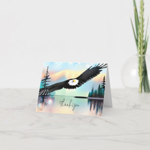 Aquarell-Adler über dem See anpassbar Karte