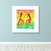 Aquarell, afrikanische Kunst, Phantastisch afrikan Leinwanddruck (Insitu (Holzboden))