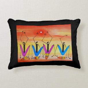 Aquarell Afrikanische Kunst Sommerfestival Musik Dekokissen