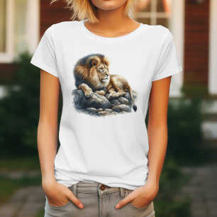 Aquarell Afrikanischer Löwe T-Shirt