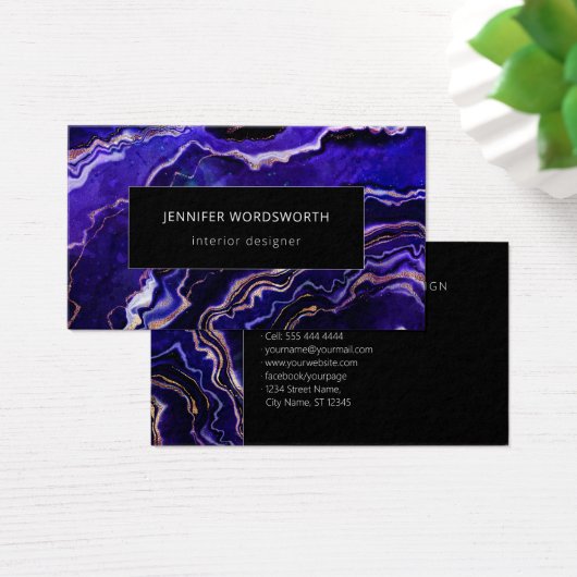 Aquarell Agate Moderne Berufliche Lila Geode (Schreibtisch)