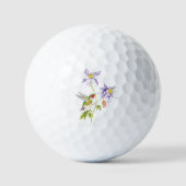 Aquarell-Akelei mit Kolibri Golfball (Vorderseite)
