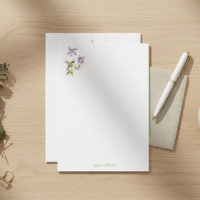 Aquarell-Akelei mit personalisierter Kolibri