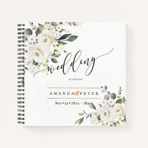 Aquarell Alabaster Rosen Elegante Hochzeit Notizblock