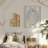 Aquarell Albern Gänseblauer Kinderzimmer drucken Poster