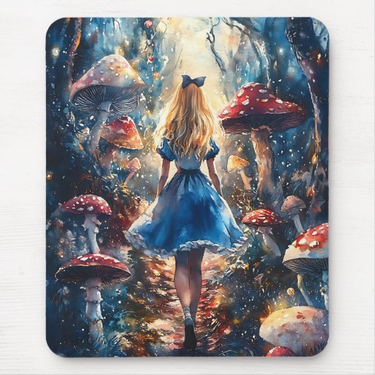 Aquarell Alice im Wunderland Mousepad (Vorne)