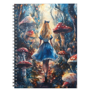 Aquarell Alice im Wunderland Notizblock