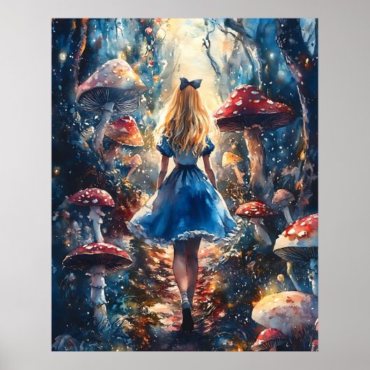 Aquarell Alice im Wunderland Poster (Vorne)