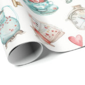 Aquarell-Alice-Muster Geschenkpapier (Rolleneckpunkt)