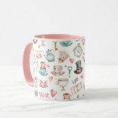 Aquarell-Alice-Muster Tasse (Vorderseite Links)