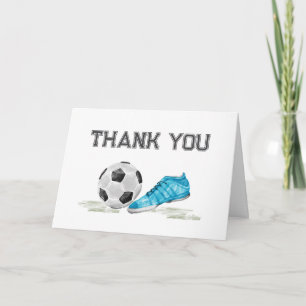 Aquarell All-Star-Fußball-Sport-Junge-Baby-Party Dankeskarte