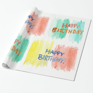 Aquarell-alles- Gute zum GeburtstagPackpapier Geschenkpapier