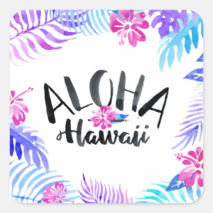 Aquarell Aloha Hawaii Tropical Aufkleber