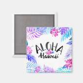 Aquarell Aloha Hawaii Tropical | Magnet (Vorderseite/Rückseite)