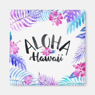 Aquarell Aloha Hawaii Tropical   Magnet