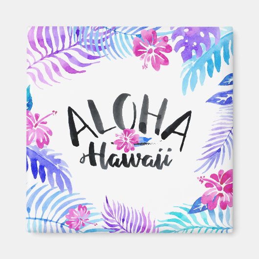 Aquarell Aloha Hawaii Tropical | Magnet (Vorne)