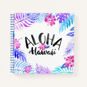 Aquarell Aloha Hawaii Tropical   Notebook Notizblock