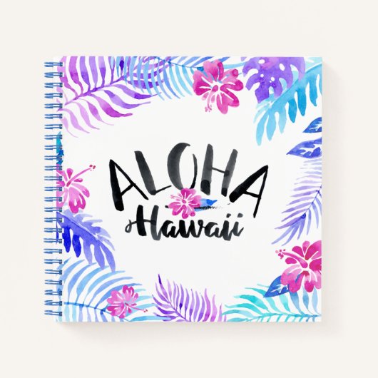 Aquarell Aloha Hawaii Tropical | Notebook Notizblock (Vorderseite)
