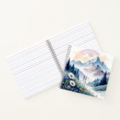Aquarell Alp Landschaft mit Wildblumen Notizblock (Innenseite)