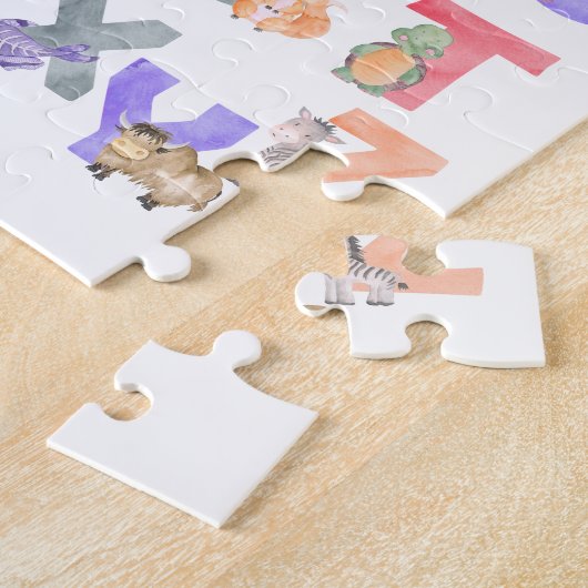 Aquarell-Alphabet-Tiere Puzzle (Seite)