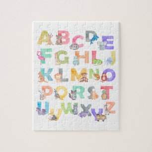 Aquarell-Alphabet-Tiere Puzzle