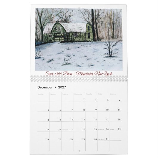 Aquarell Alte Ställe Kalender (Dez 2027)