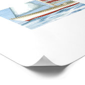 Aquarell American Flag Patriotic Sailboat Poster (Ecke)