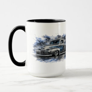 Aquarell-Amerikanischer-Muscle-Car-Kaffeebecher Tasse