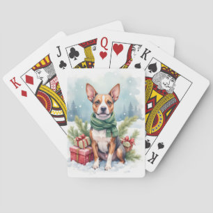 Aquarell Amerikanischer Staffordshire Terrier Rust Spielkarten