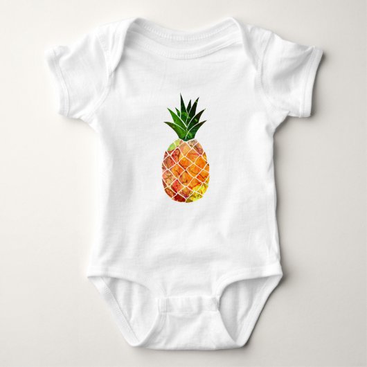 Aquarell-Ananas Baby Strampler (Vorderseite)
