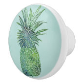 Aquarell-Ananas Keramikknauf (Rechts)