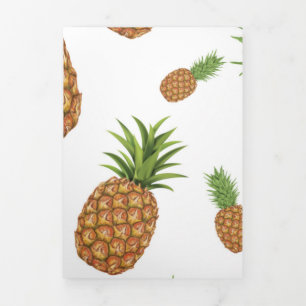 Aquarell-Ananas-Muster 1 Dreifach Gefaltete Urlaubskarte