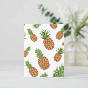 Aquarell-Ananas-Muster 1 Feiertagspostkarte