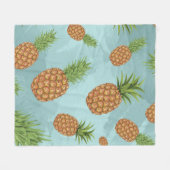 Aquarell-Ananas-Muster 2 Fleecedecke (Vorderseite (Horizontal))