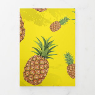 Aquarell-Ananas-Muster 3 Dreifach Gefaltete Urlaubskarte
