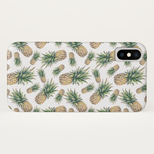 Aquarell-Ananas-Muster Case-Mate iPhone Hülle (Rückseite (Horizontal))