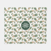 Aquarell-Ananas-Muster Fleecedecke (Vorderseite (Horizontal))