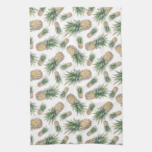 Aquarell-Ananas-Muster Geschirrtuch (Vertikal)