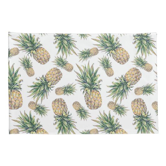 Aquarell-Ananas-Muster Kissenbezug (Rückseite-Rechts)